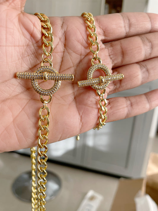 NS000606 (necklace + bracelet set)- Gold